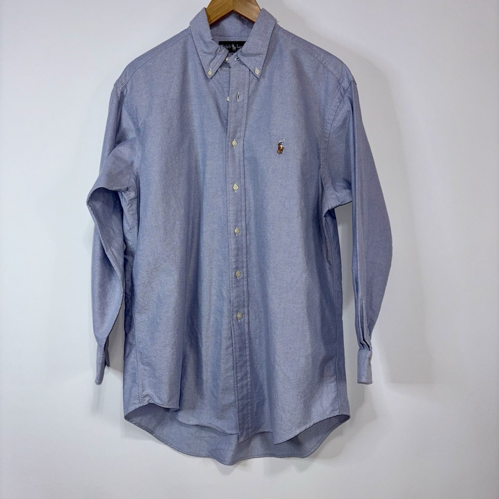 Ralph Lauren Yarmouth Oxford Shirt Men's 16-32 Blue Button Down Pony Logo